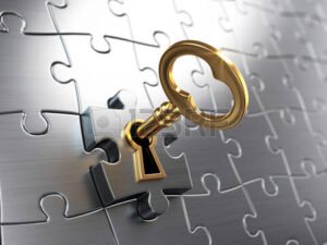 Golden Key And Puzzle